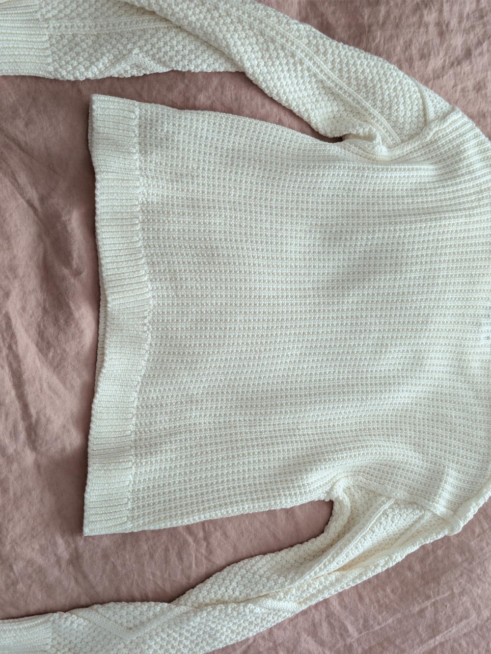 Quince 100% Organic Cotton Cable Knit Sweater Ivory Small NWT - Picture 6 of 8